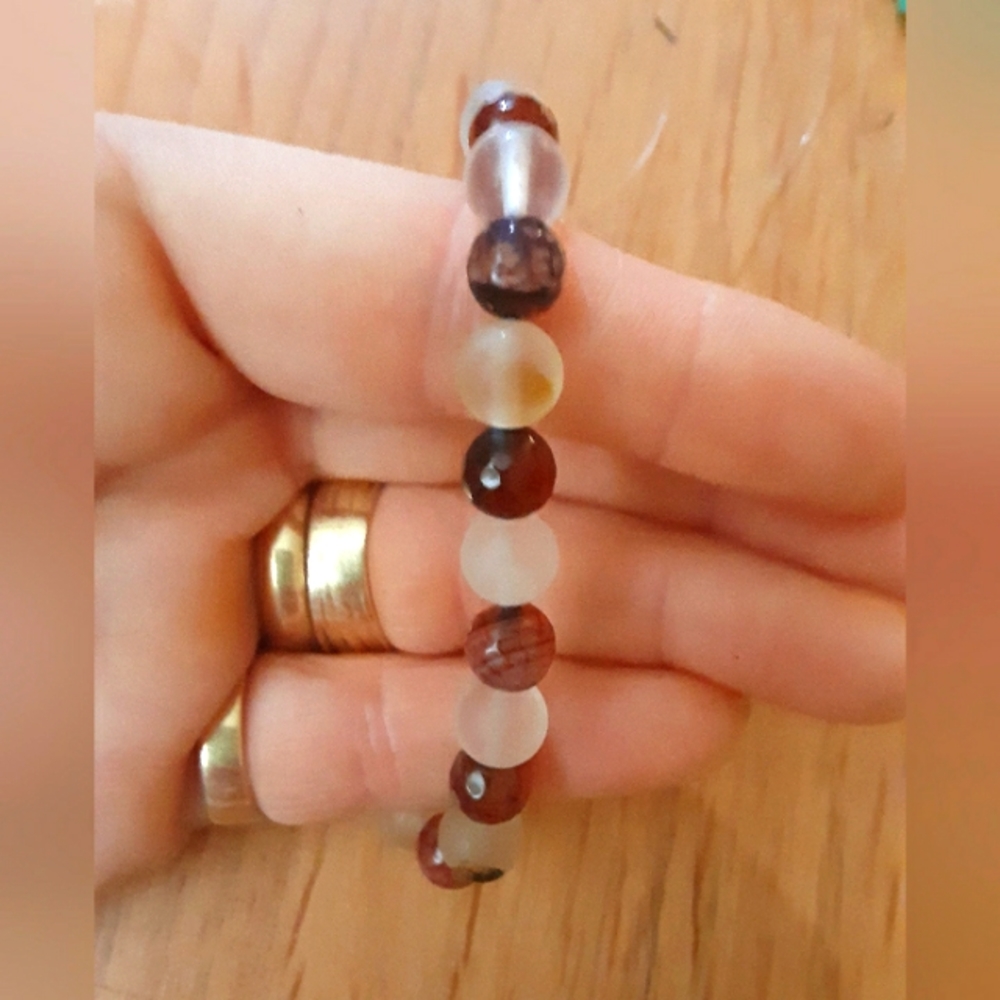 Handmade beaded gemstone bracelet